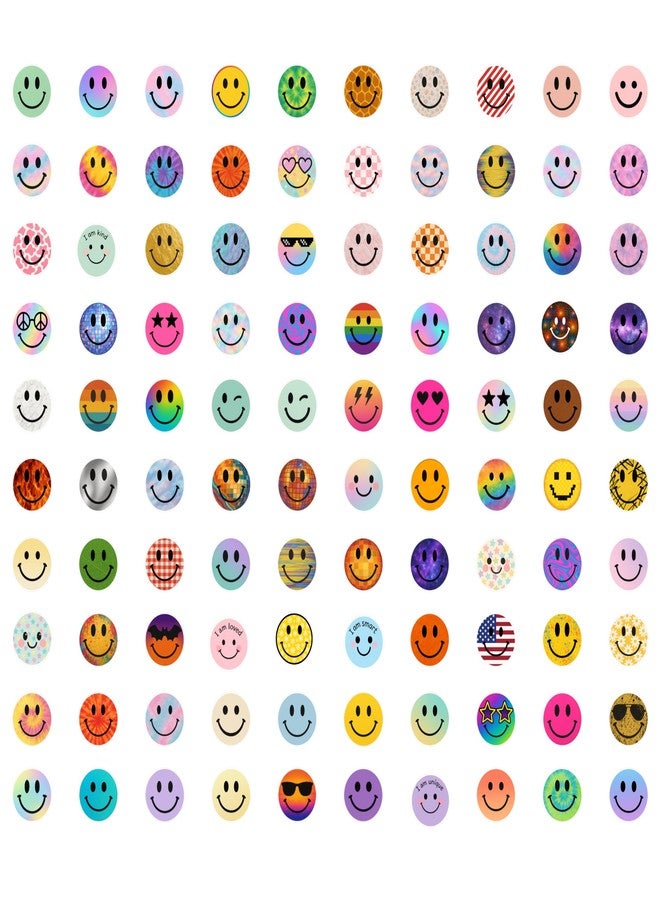 OBUJOPAL 107 Pcs Smiley Face Stickers, Smiling Stickers for Water Bottle Teaching Rewards Notebooks Stationery Toy Laptop Notebook Cup Phone Case Skateboard, 2.5 Inch Diameter - Image 4